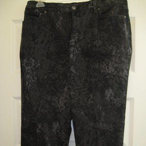 Gloria Vanderbilt Amanda Black/Grey Jeans Size 16 EUC